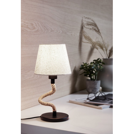 Настольная лампа Eglo Trend & Vintage Vintage Rampside 43199, 1xE27x28W, черный, коричневый, бежевый, металл, канат, текстиль - миниатюра 2