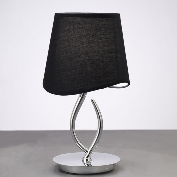 Настольная лампа Mantra Ninette 1915, 1xE14x20W, хром, черный, металл, текстиль - миниатюра 2