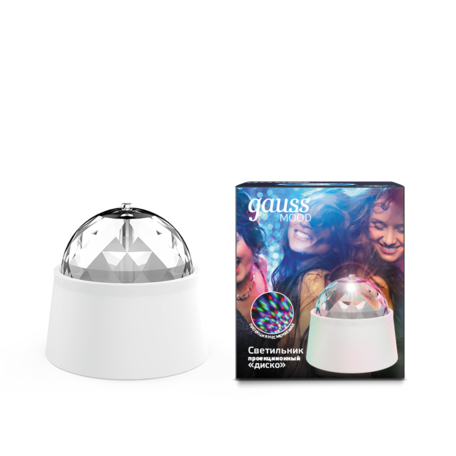 Настольная светодиодная лампа-ночник Gauss DIY0021, LED 3W RGB, белый, прозрачный, пластик