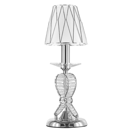 Настольная лампа Lightstar Osgona Riccio 705914, 1xE14x40W, хромированный, белый, металл с хрусталем, пластик