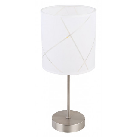 Настольная лампа Globo Nemmo 15430T, 1xE14x25W, никель, белый, металл, текстиль - миниатюра 2