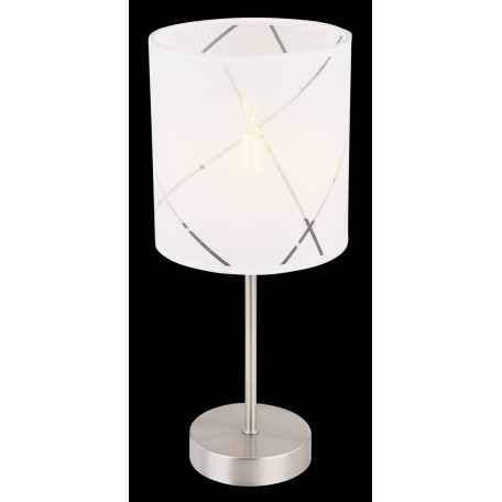Настольная лампа Globo Nemmo 15430T, 1xE14x25W, никель, белый, металл, текстиль - миниатюра 4