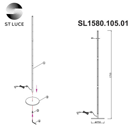 Схема с размерами ST Luce SL1580.105.01