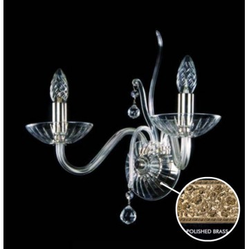 Бра Artglass GARMINA II. CE, 2xE14x40W, золото с прозрачным, прозрачный с золотом, прозрачный, стекло, хрусталь Artglass Crystal Exclusive
