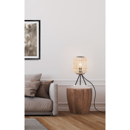 Настольная лампа Eglo Trend & Vintage Nature Bordesley 43218, 1xE27x28W, черный, коричневый, металл, дерево - миниатюра 2
