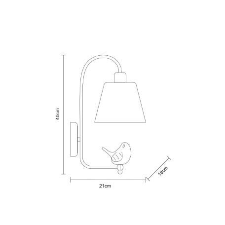 Схема с размерами Arte Lamp A4289AP-1WH