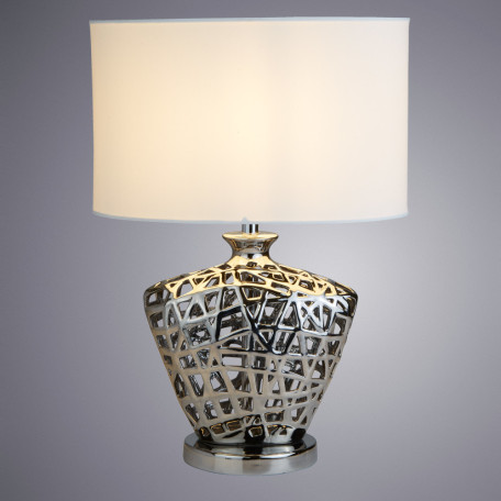 Настольная лампа Arte Lamp Caligostro A4525LT-1CC, 1xE27x40W, хром, белый, керамика, текстиль - миниатюра 2