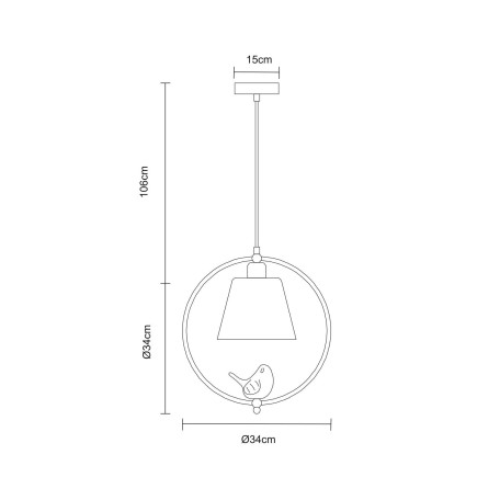 Схема с размерами Arte Lamp A4289SP-1WH