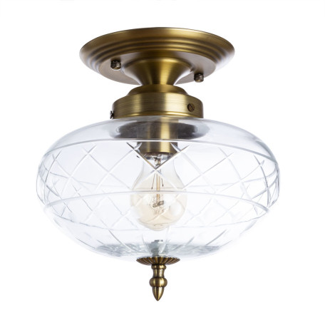 Потолочный светильник Arte Lamp Faberge A2303PL-1SG, 1xE27x40W, матовое золото, прозрачный, металл, стекло