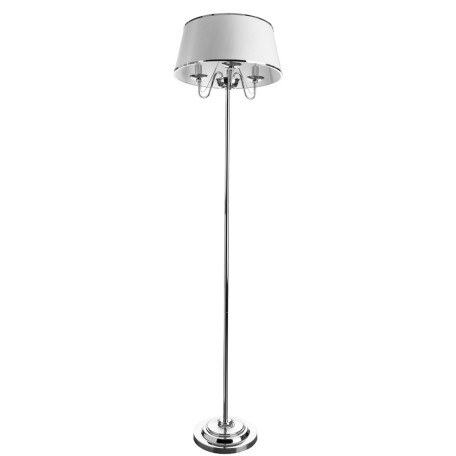 Торшер Arte Lamp Aurora A1150PN-3CC, 3xE14x60W, хром, белый, металл, текстиль