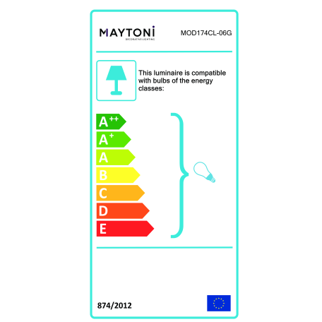 Потолочный светильник Maytoni Frame MOD174CL-06G, 6xE14x60W - миниатюра 5
