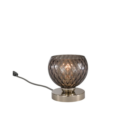Настольная лампа Reccagni Angelo P 10003/1, 1xE27x60W, серебро, дымчатый, металл, стекло