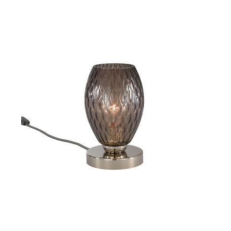 Настольная лампа Reccagni Angelo P 10007/1, 1xE27x60W, серебро, дымчатый, металл, стекло