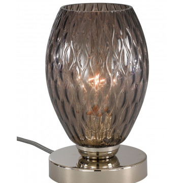 Настольная лампа Reccagni Angelo P 10007/1, 1xE27x60W, серебро, дымчатый, металл, стекло - миниатюра 2