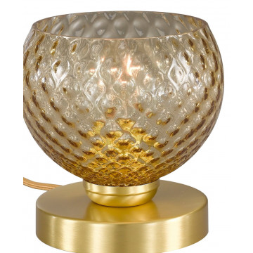 Настольная лампа Reccagni Angelo P 10032/1, 1xE27x60W, матовое золото, янтарь, металл, стекло - миниатюра 2