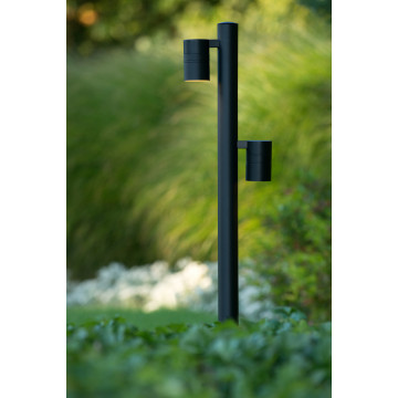 Садово-парковый светильник Lucide Arne 14867/98/30, IP44, 2xGU10x5W, черный, металл, стекло - миниатюра 3