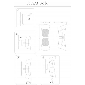 Схема с размерами Newport 3532/A gold