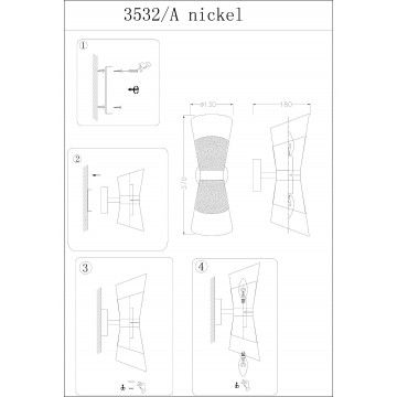 Схема с размерами Newport 3532/A nickel