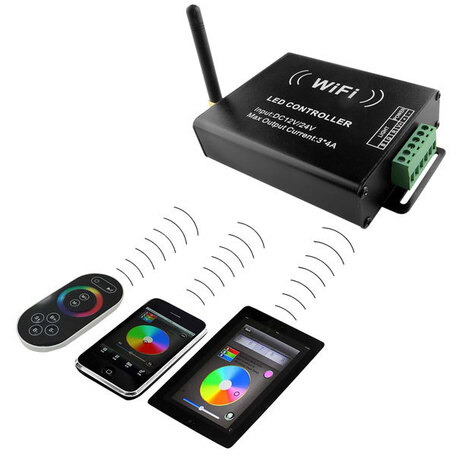 RGB-контроллер с пультом дистанционного управления и управлением через смартфон Lightstar 410904, черный