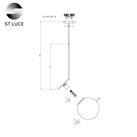 Схема с размерами ST Luce SL1148.303.01