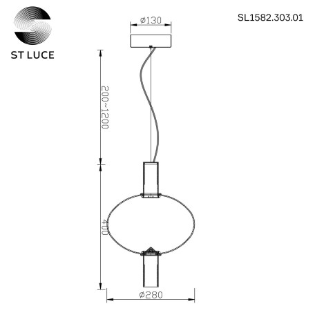 Схема с размерами ST Luce SL1582.303.01
