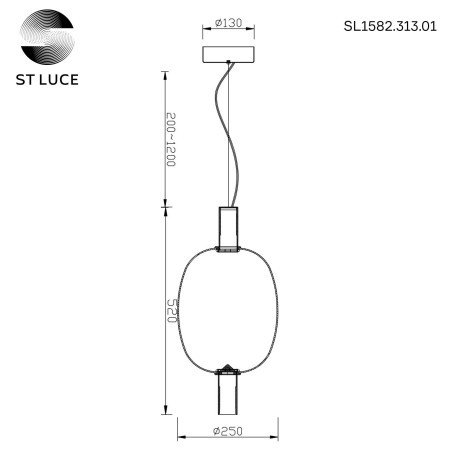 Схема с размерами ST Luce SL1582.313.01