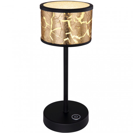 Настольная светодиодная лампа Globo Potti 49367-6T, LED 6W, черный, черный с золотом, металл, стекло