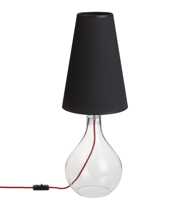 Настольная лампа Nowodvorski Meg 5772, 1xE27x60W, прозрачный, черный, стекло, текстиль - фото 1