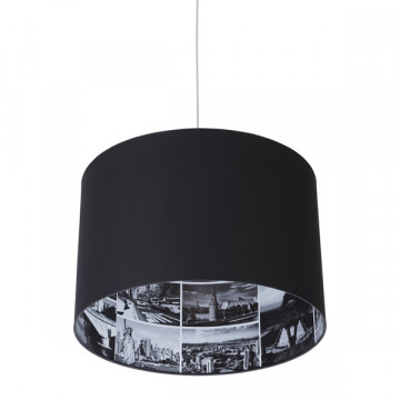 Подвесной светильник Nowodvorski Places 6548, 1xE27x60W, хром, черный, металл, текстиль - миниатюра 2
