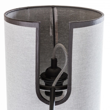 Подвесной светильник Nowodvorski Zelda 6551, 1xE27x60W, черный, серый, металл, текстиль - миниатюра 2