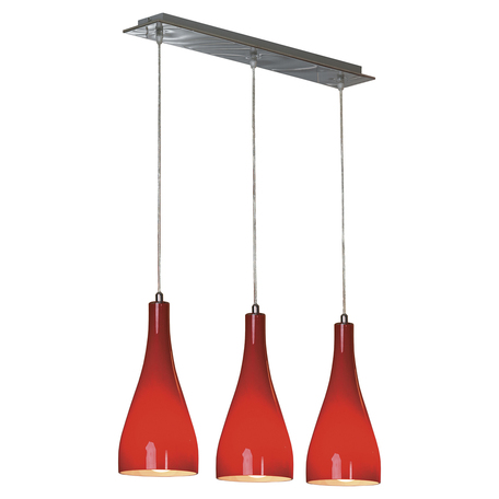 Подвесной светильник Lussole Loft Rimini LSF-1156-03 SALE, IP21, 3xE27x60W, хром, красный, металл, стекло
