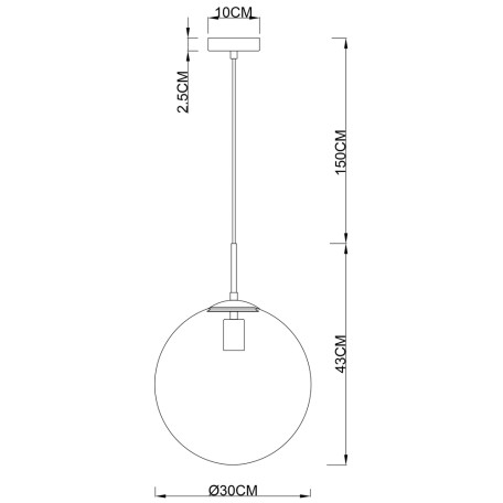 Схема с размерами Arte Lamp A1562SP-1PB