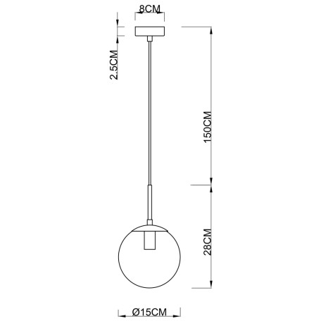 Схема с размерами Arte Lamp A1915SP-1CC