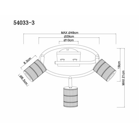 Схема с размерами Globo 54033-3