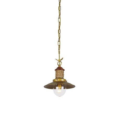 Подвесной светильник Favourite Sole 1216-1P, 1xE14x40W, коричневый, матовое золото, канат, металл, дерево, металл со стеклом