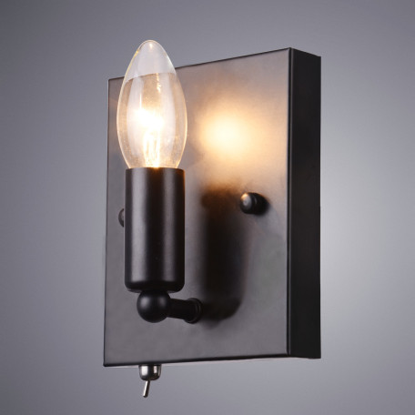 Бра Arte Lamp Bastaglia A8811AP-1BK, 1xE14x40W, черный, металл - миниатюра 2