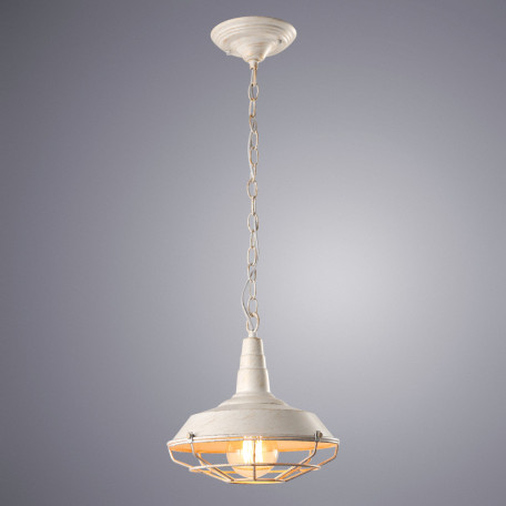 Подвесной светильник Arte Lamp Pandora A9181SP-1WG, 1xE27x60W, белый с золотой патиной, металл