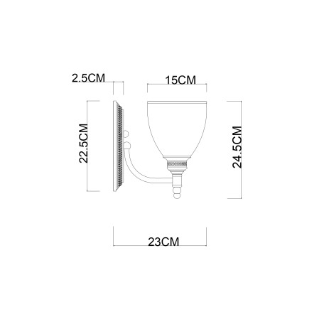 Схема с размерами Arte Lamp A9518AP-1BA