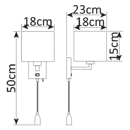 Схема с размерами Arte Lamp A9249AP-2AB