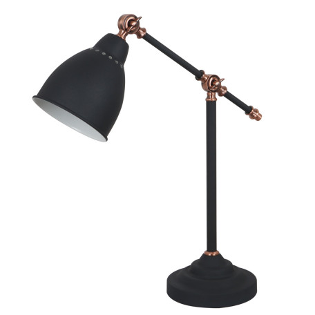 Настольная лампа Arte Lamp Braccio A2054LT-1BK, 1xE27x60W, черный с медным, черный, металл
