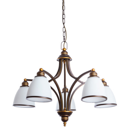 Подвесная люстра Arte Lamp Bonito A9518LM-5BA, 5xE27x40W, коричневый, металл, стекло