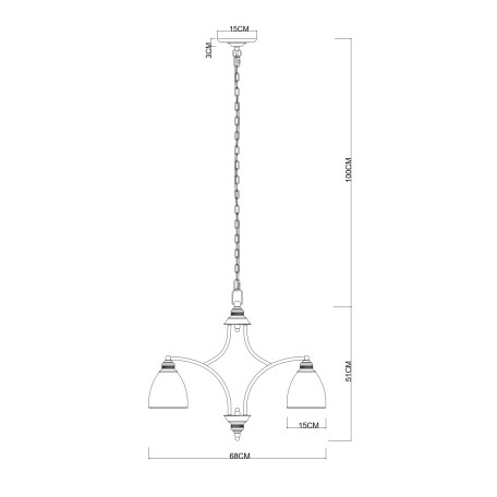 Схема с размерами Arte Lamp A9518LM-5BA