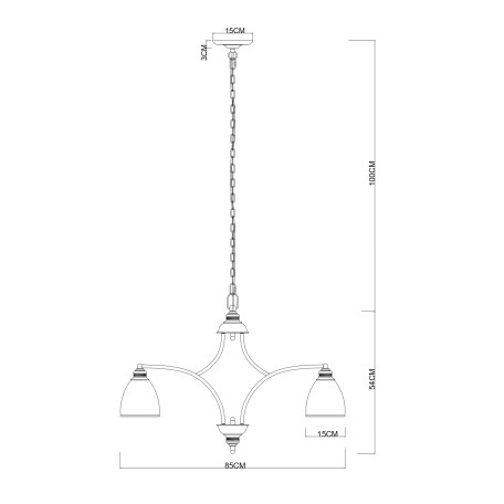 Схема с размерами Arte Lamp A9518LM-8BA