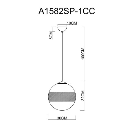 Схема с размерами Arte Lamp A1582SP-1CC