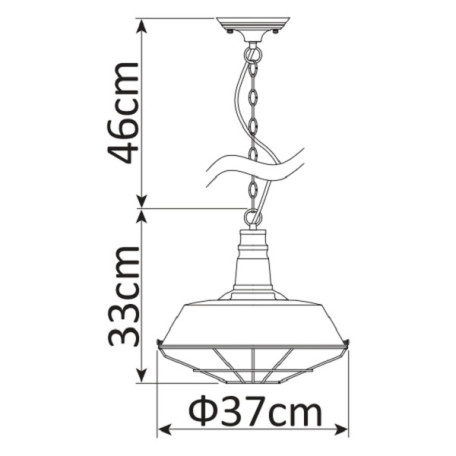 Схема с размерами Arte Lamp A9183SP-1BK