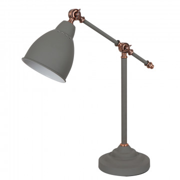Настольная лампа Arte Lamp Braccio A2054LT-1GY, 1xE27x60W, серый с медью, серый, металл