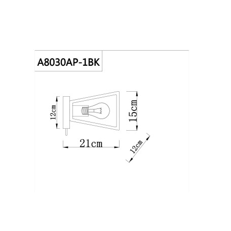 Схема с размерами Arte Lamp City A8030AP-1BK