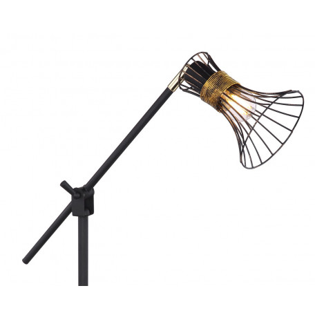 Настольная лампа Globo Purra 54814T, 1xE14x40W, черный, черный с золотом, металл - миниатюра 4
