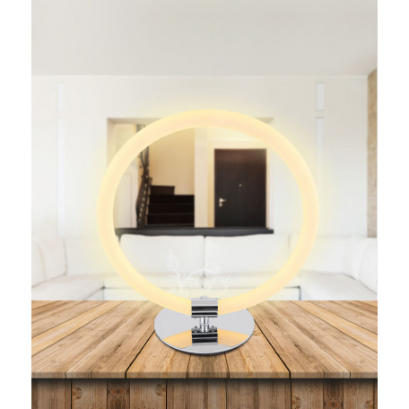 Настольная светодиодная лампа Globo Epi 65001T, LED 12W, хром, белый, металл, пластик - миниатюра 4