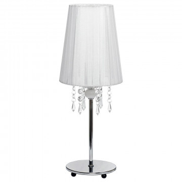 Настольная лампа Nowodvorski Modena 5263, 1xE14x40W, хром, белый, прозрачный, металл, текстиль, пластик